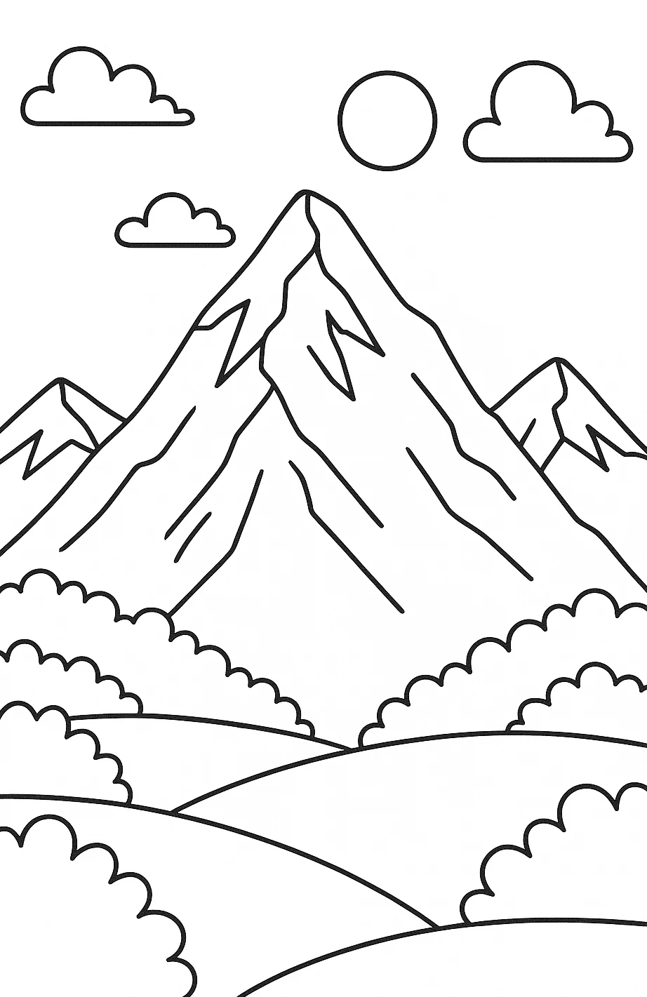Mountain coloring page